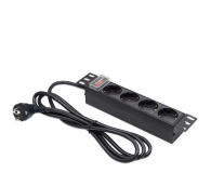 QOLTEC Listwa zasilająca PDU do RACK 10" | 1U | 16A | 4xSchuko | 1.8m 54603 - 1257506 - zdjęcie 1